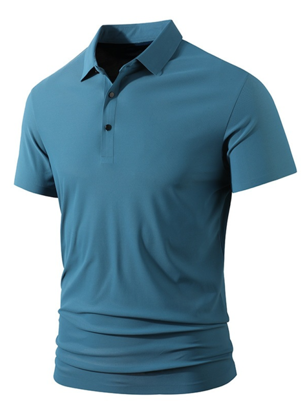 Men's high elastic non-marking ice silk lapel short-sleeved quick-drying polo shirt - MyriadMart