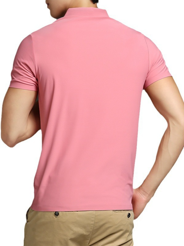 Men's high elastic non-marking ice silk lapel short-sleeved quick-drying polo shirt - MyriadMart