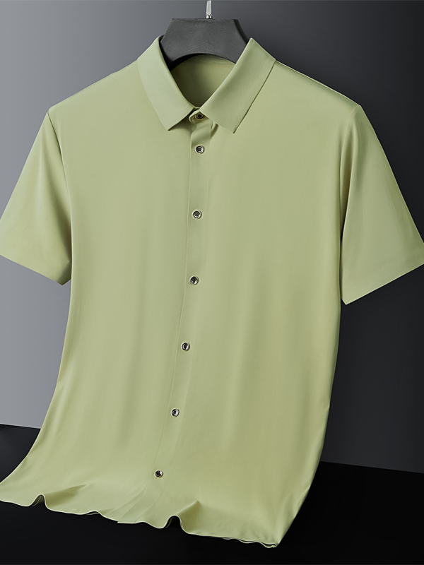 Men's light ice silk high elastic short sleeve shirt - MyriadMart