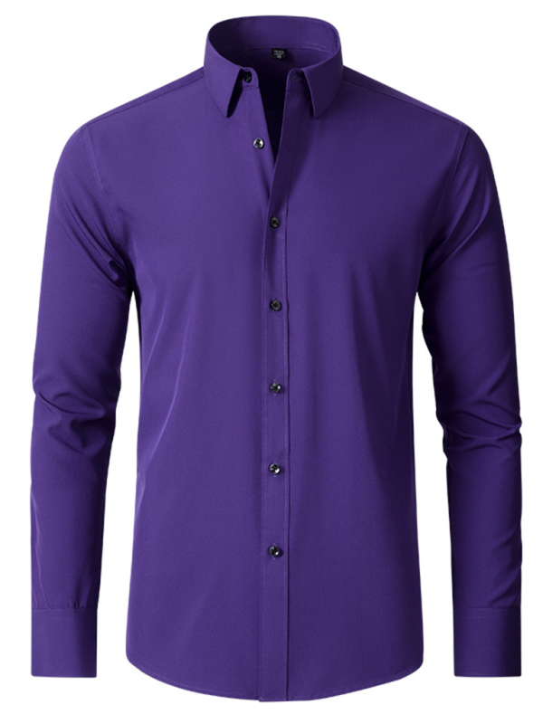 Men's non-iron wrinkle-resistant long-sleeve shirt - MyriadMart