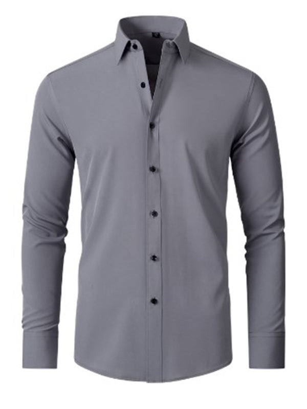 Men's non-iron wrinkle-resistant long-sleeve shirt - MyriadMart