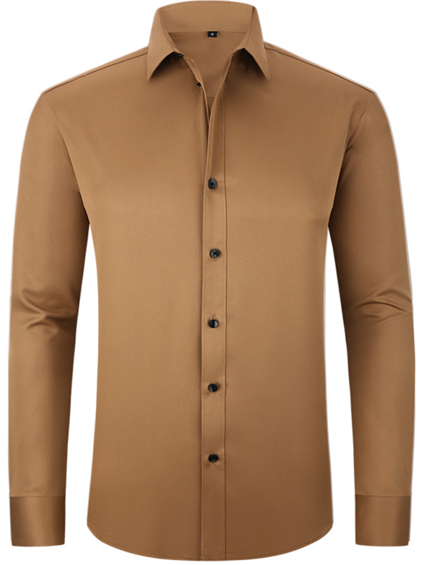 Men's non-iron wrinkle-resistant long-sleeve shirt - MyriadMart