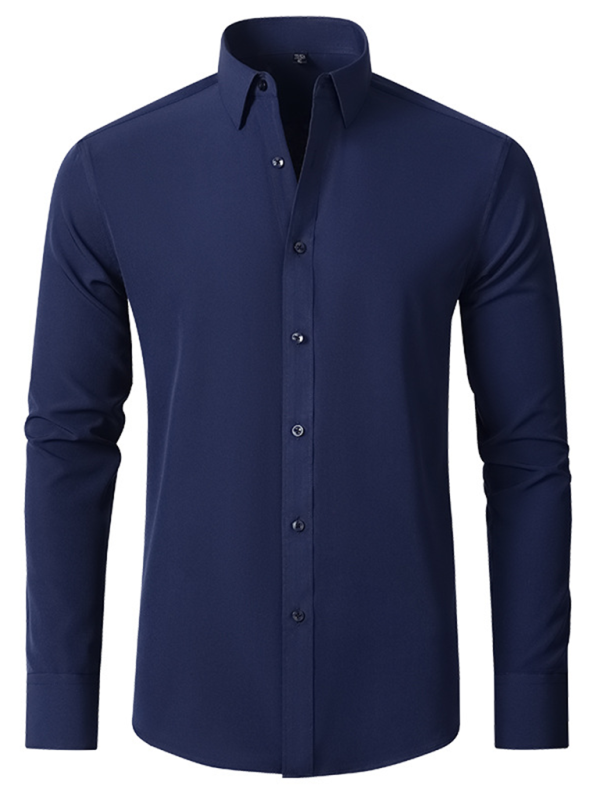 Men's non-iron wrinkle-resistant long-sleeve shirt - MyriadMart