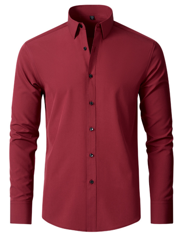 Men's non-iron wrinkle-resistant long-sleeve shirt - MyriadMart