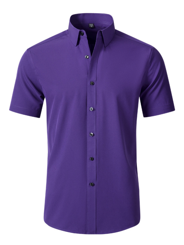 Men's non-iron wrinkle-resistant short-sleeved shirt - MyriadMart