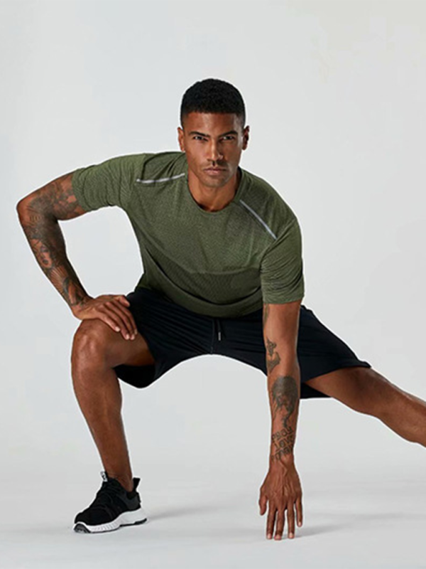 Short Sleeve Athletic T-Shirt Men's Quick Dry Running Wear Training Top - MyriadMart