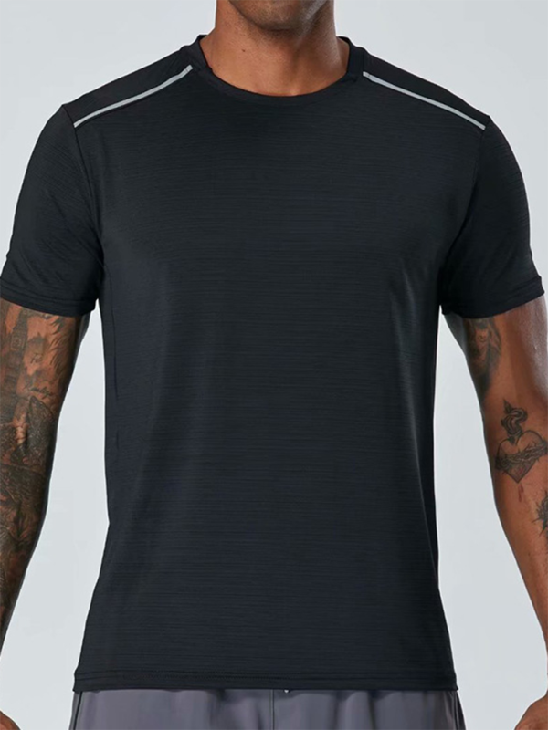 Short Sleeve Athletic T-Shirt Men's Quick Dry Running Wear Training Top - MyriadMart