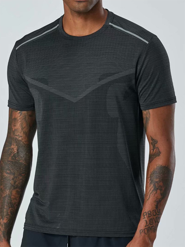 Short Sleeve Athletic T-Shirt Men's Quick Dry Running Wear Training Top - MyriadMart