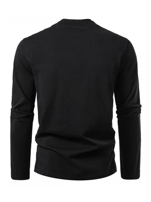 Fashionable double-layer half-collar design long-sleeved T-shirt casual men's bottom shirt - MyriadMart