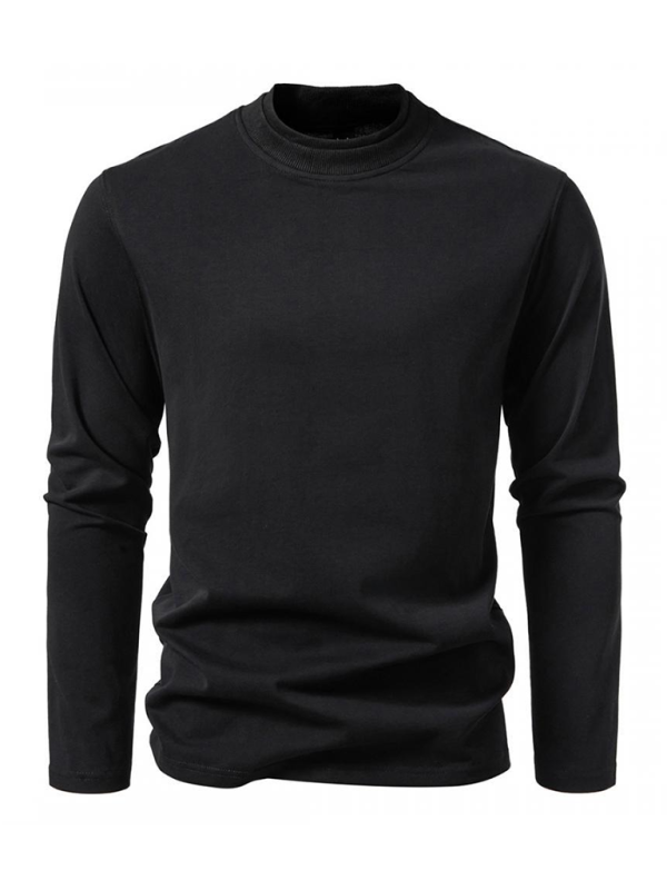 Fashionable double-layer half-collar design long-sleeved T-shirt casual men's bottom shirt - MyriadMart