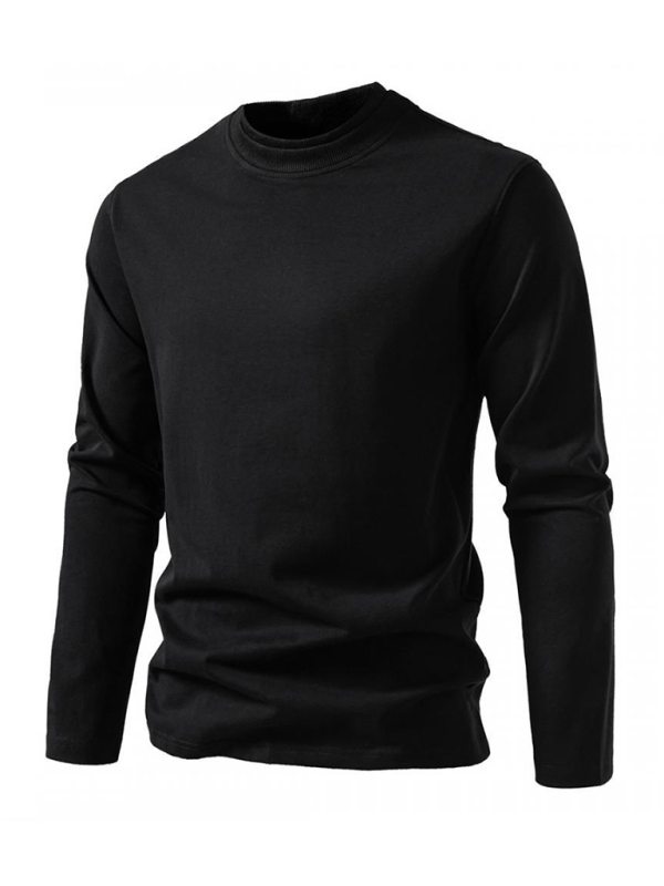 Fashionable double-layer half-collar design long-sleeved T-shirt casual men's bottom shirt - MyriadMart