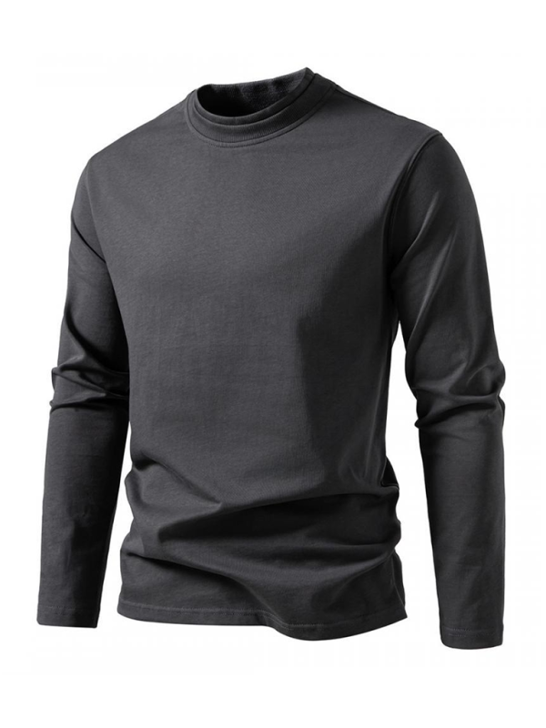 Fashionable double-layer half-collar design long-sleeved T-shirt casual men's bottom shirt - MyriadMart