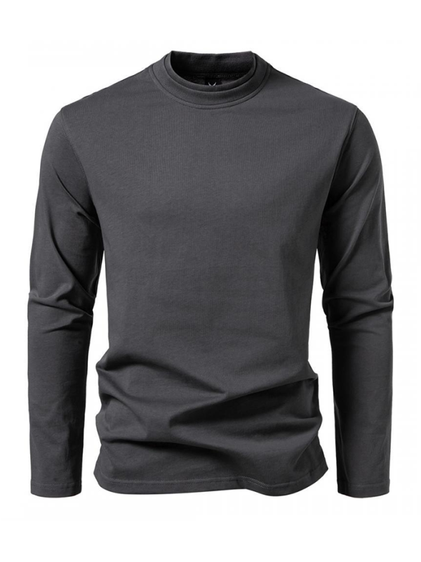 Fashionable double-layer half-collar design long-sleeved T-shirt casual men's bottom shirt - MyriadMart