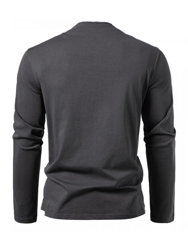 Fashionable double-layer half-collar design long-sleeved T-shirt casual men's bottom shirt - MyriadMart