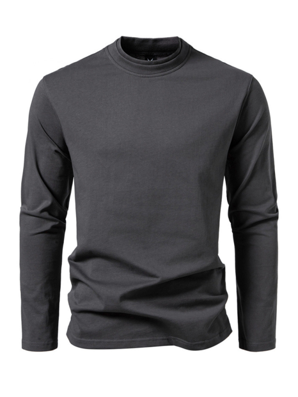 Fashionable double-layer half-collar design long-sleeved T-shirt casual men's bottom shirt - MyriadMart