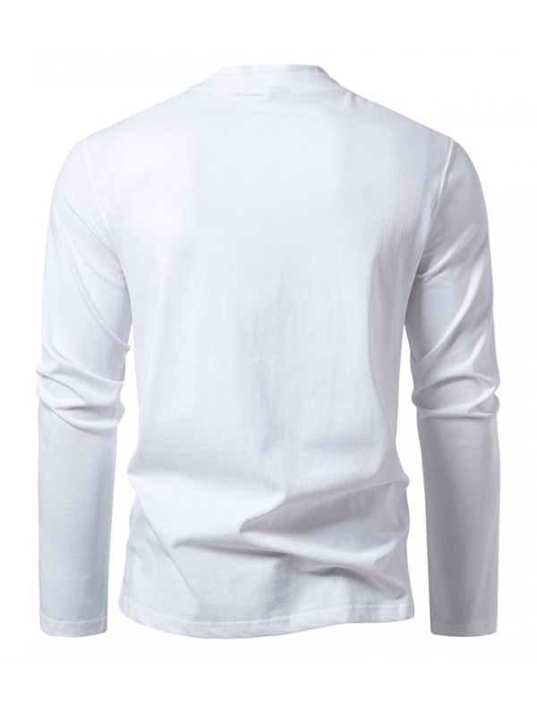 Fashionable double-layer half-collar design long-sleeved T-shirt casual men's bottom shirt - MyriadMart