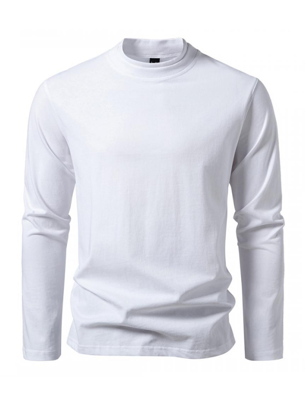 Fashionable double-layer half-collar design long-sleeved T-shirt casual men's bottom shirt - MyriadMart