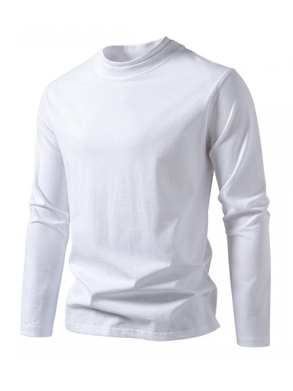 Fashionable double-layer half-collar design long-sleeved T-shirt casual men's bottom shirt - MyriadMart