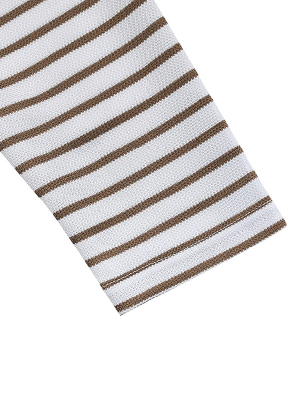 Long Sleeve Henley Shirt Casual Horizontal Striped Henley T-Shirt - MyriadMart