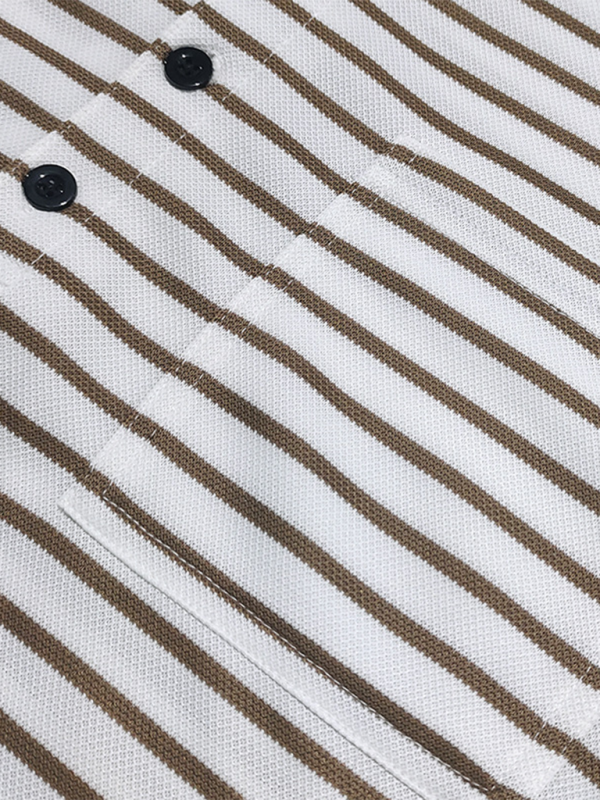 Long Sleeve Henley Shirt Casual Horizontal Striped Henley T-Shirt - MyriadMart