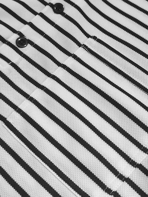 Long Sleeve Henley Shirt Casual Horizontal Striped Henley T-Shirt - MyriadMart