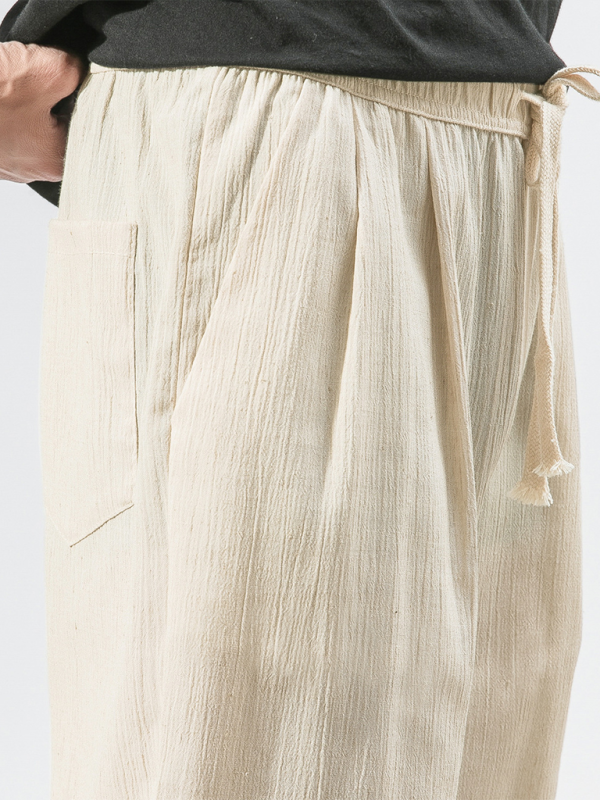 Men's Linen Pants Fashion Haren Pants Drawstring Pants - MyriadMart