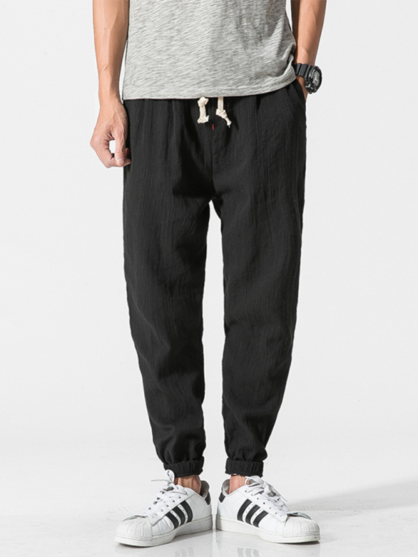 Men's Linen Pants Fashion Haren Pants Drawstring Pants - MyriadMart