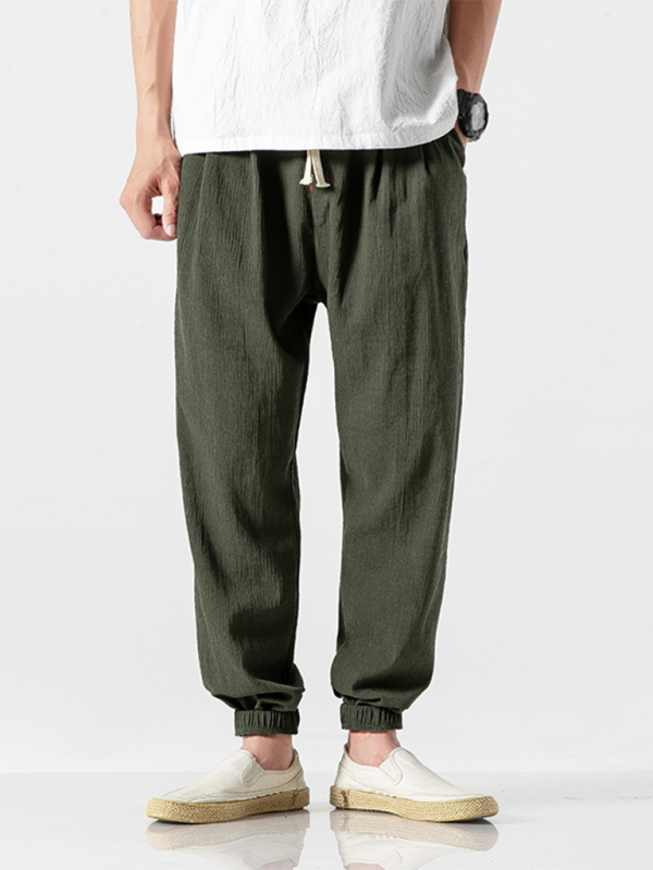 Men's Linen Pants Fashion Haren Pants Drawstring Pants - MyriadMart