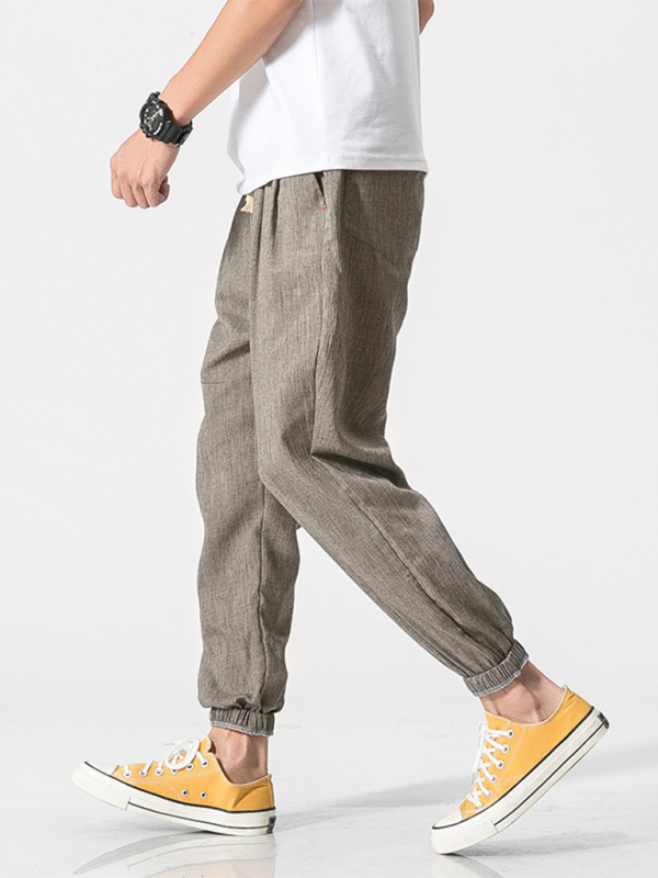 Men's Linen Pants Fashion Haren Pants Drawstring Pants - MyriadMart