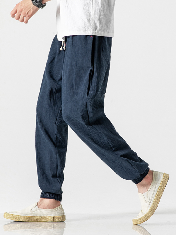 Men's Linen Pants Fashion Haren Pants Drawstring Pants - MyriadMart