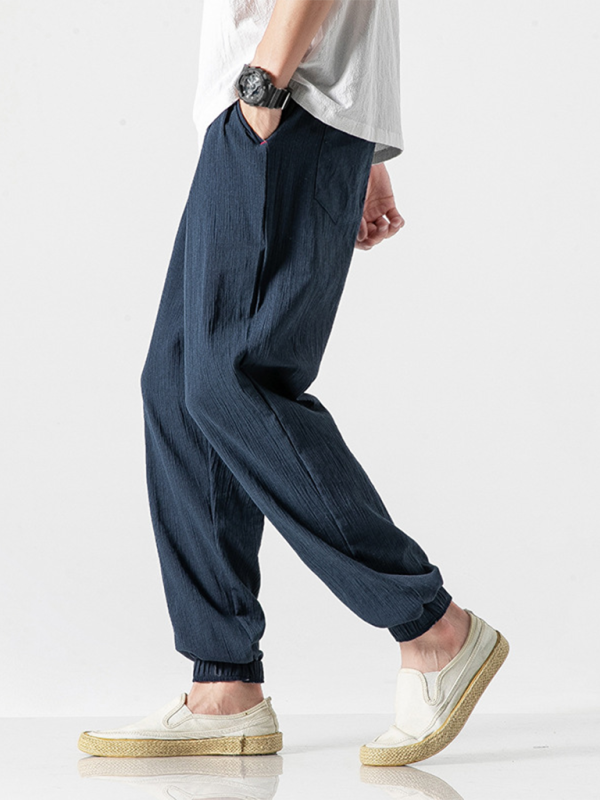 Men's Linen Pants Fashion Haren Pants Drawstring Pants - MyriadMart