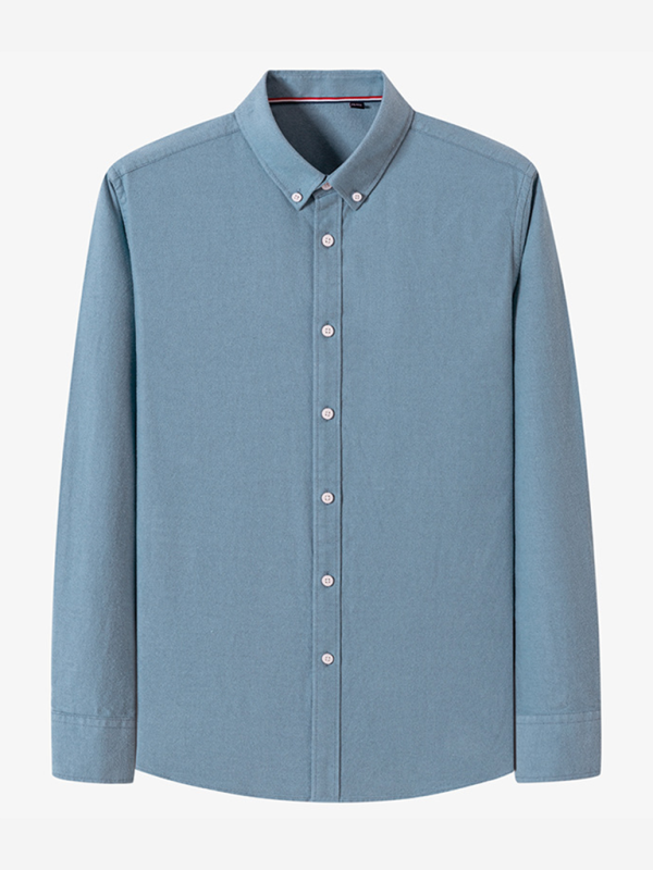 Men's Brushed Oxford Long Sleeve Shirt - MyriadMart