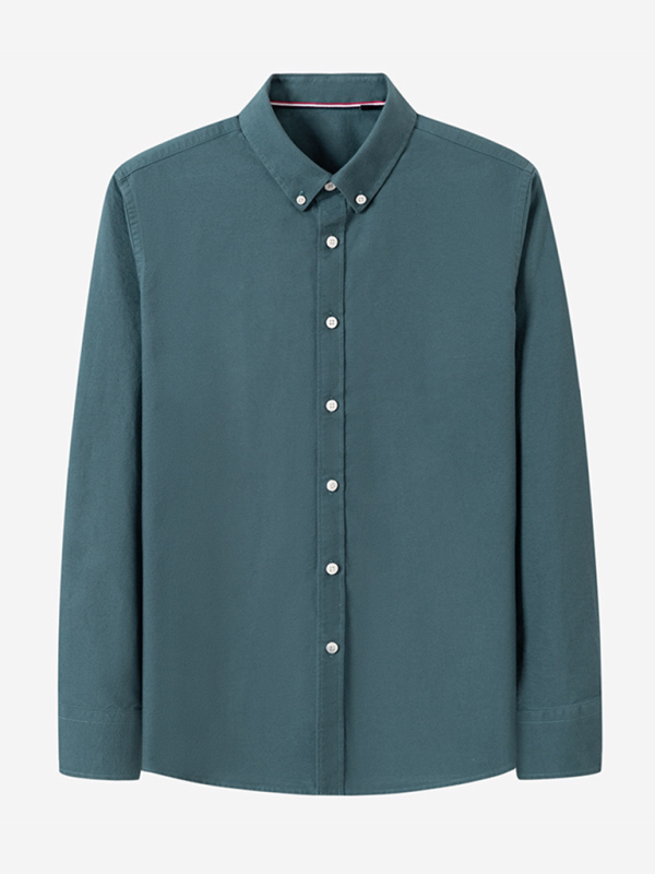 Men's Brushed Oxford Long Sleeve Shirt - MyriadMart