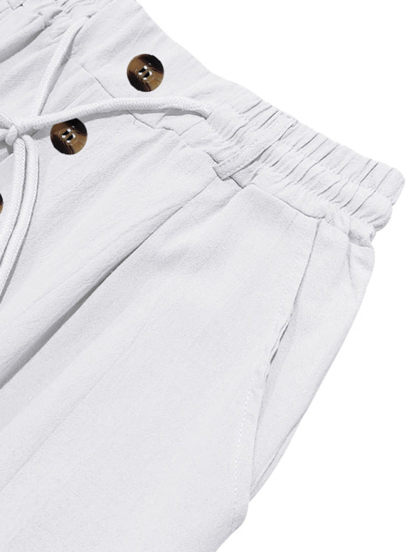 Men's breathable linen loose casual trousers - MyriadMart