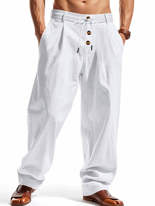 Men's breathable linen loose casual trousers - MyriadMart