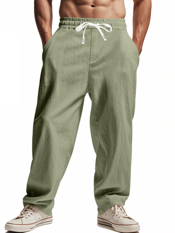 Loose linen casual wide-leg beach sports four seasons breathable trousers - MyriadMart