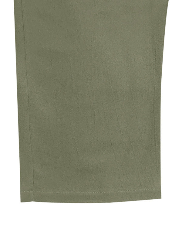 Loose linen casual wide-leg beach sports four seasons breathable trousers - MyriadMart