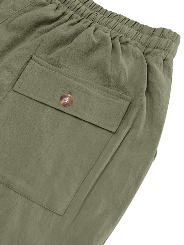 Loose linen casual wide-leg beach sports four seasons breathable trousers - MyriadMart