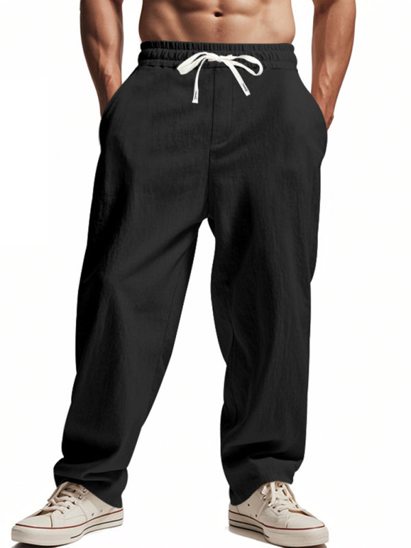 Loose linen casual wide-leg beach sports four seasons breathable trousers - MyriadMart