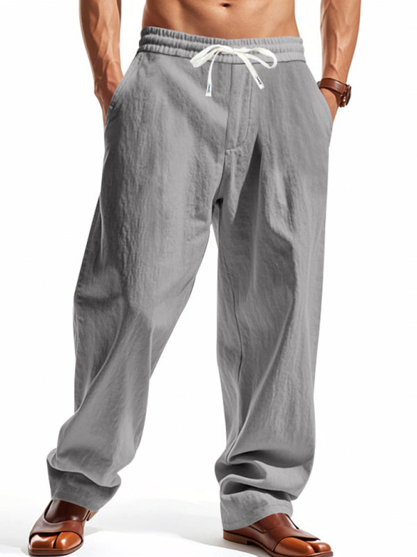 Loose linen casual wide-leg beach sports four seasons breathable trousers - MyriadMart