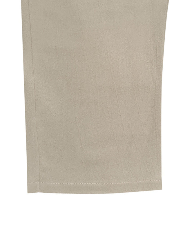 Loose linen casual wide-leg beach sports four seasons breathable trousers - MyriadMart