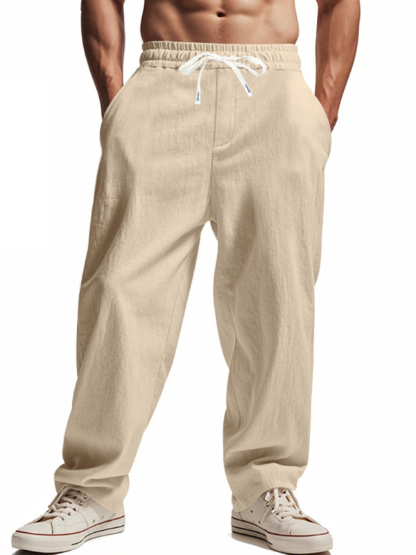 Loose linen casual wide-leg beach sports four seasons breathable trousers - MyriadMart