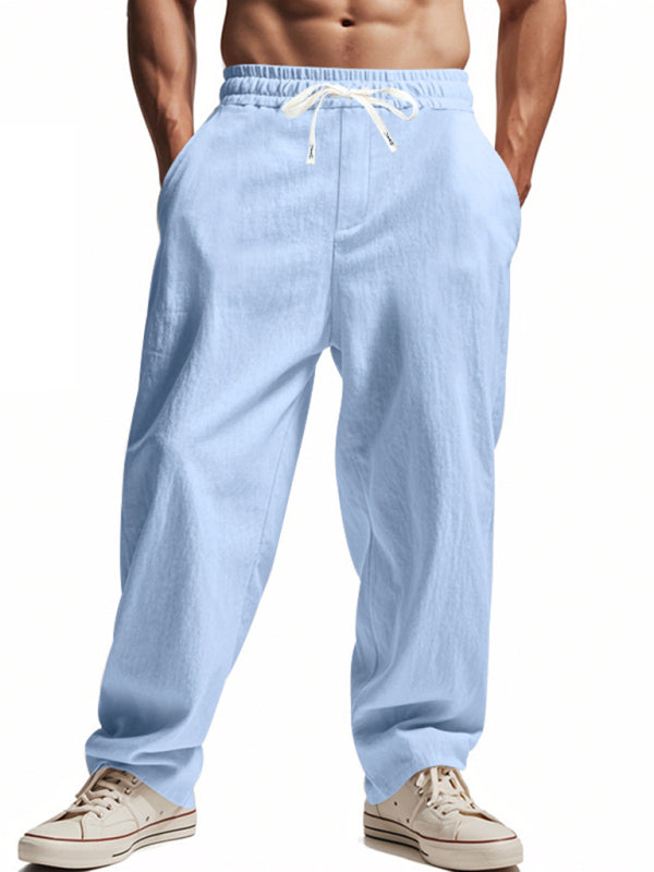 Loose linen casual wide-leg beach sports four seasons breathable trousers - MyriadMart