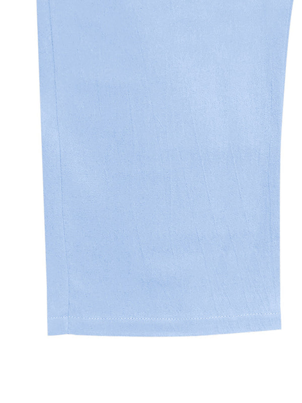 Loose linen casual wide-leg beach sports four seasons breathable trousers - MyriadMart