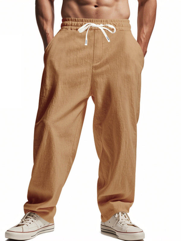 Loose linen casual wide-leg beach sports four seasons breathable trousers - MyriadMart