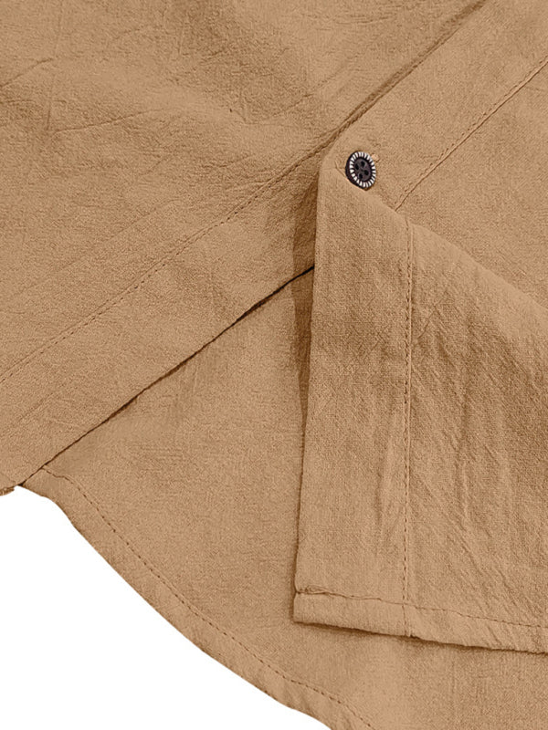 Men's Casual Sleeveless Waistcoat Shirt Linen Hooded Solid Color Breathable Loose Top - MyriadMart