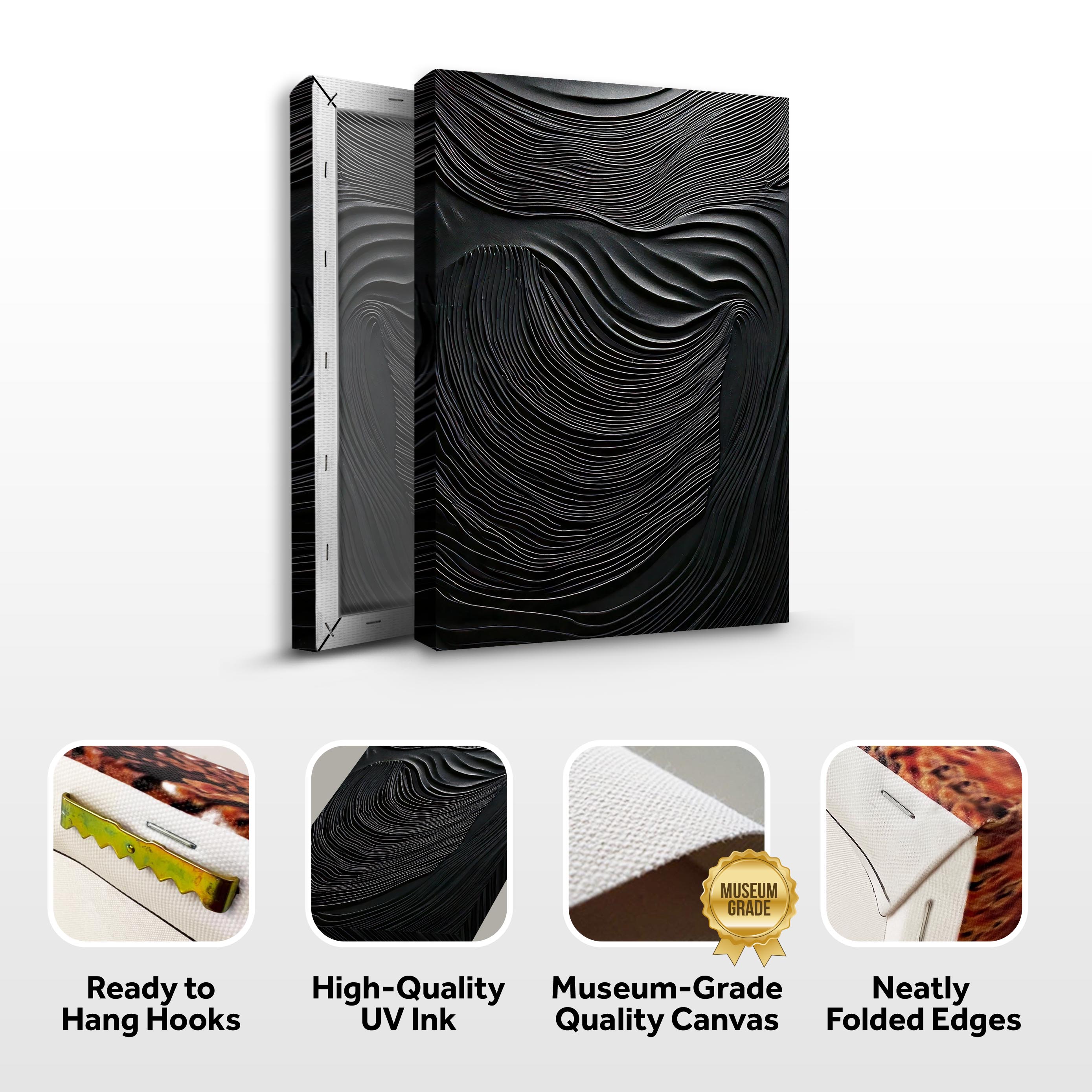 Modern Black Wave Wall Art on sale at MyriadMart