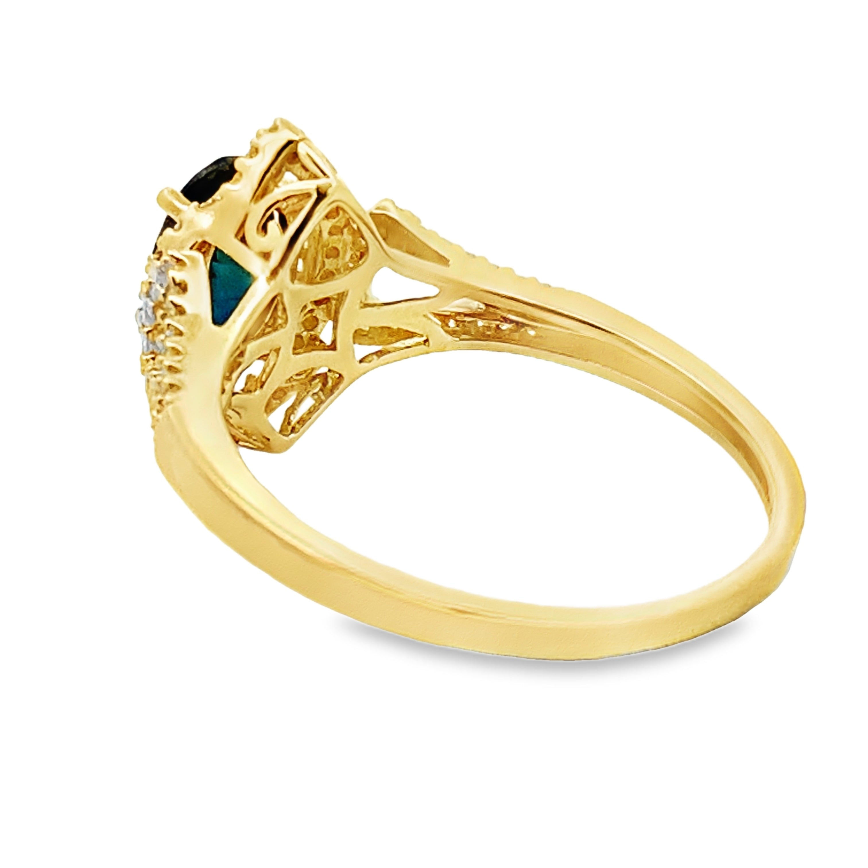 Natural 1.13ct Sapphire Diamond Ring 14KT Yellow Gold on sale at MyriadMart