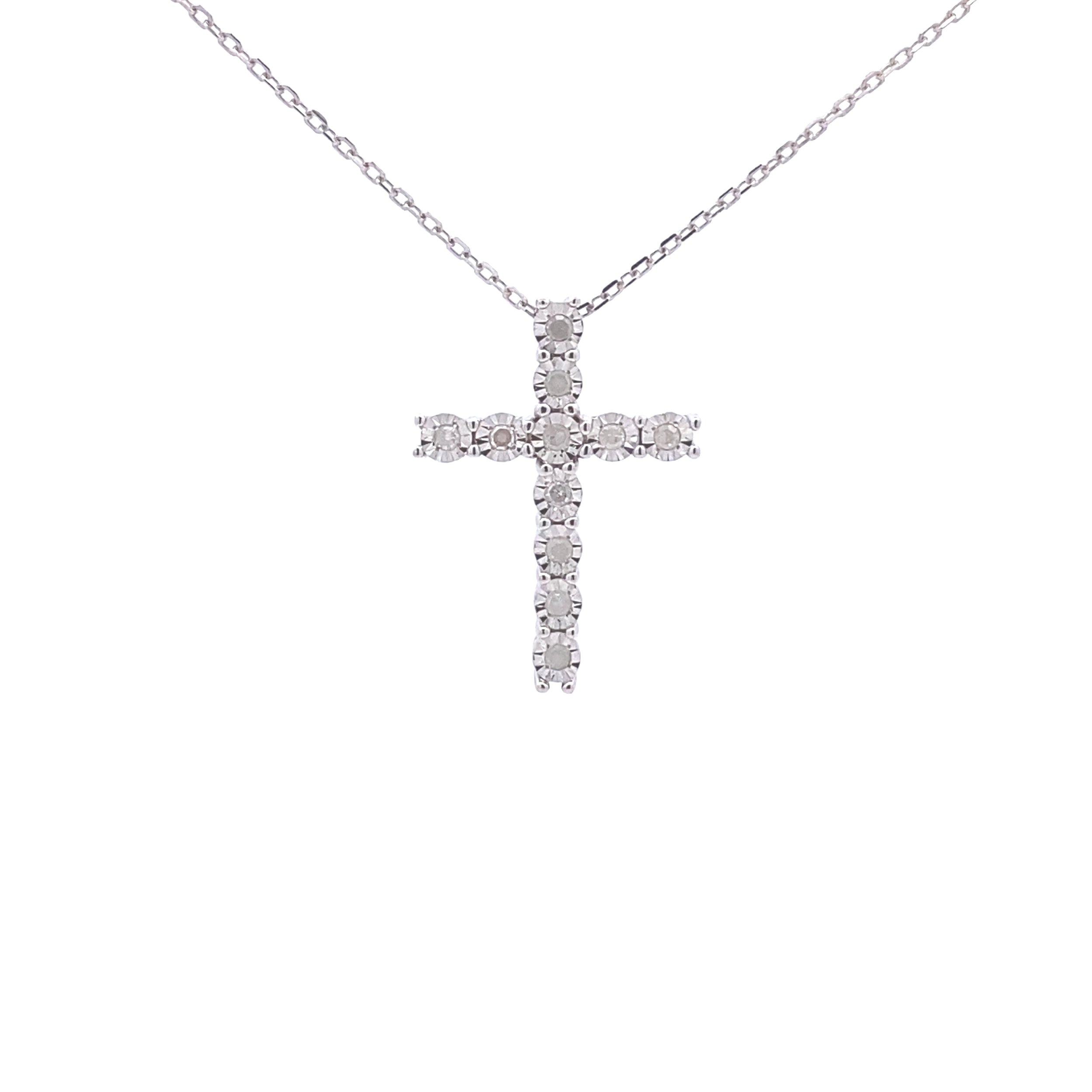.25ct Diamond Cross Religious Pendant Sterling Silver on sale at MyriadMart