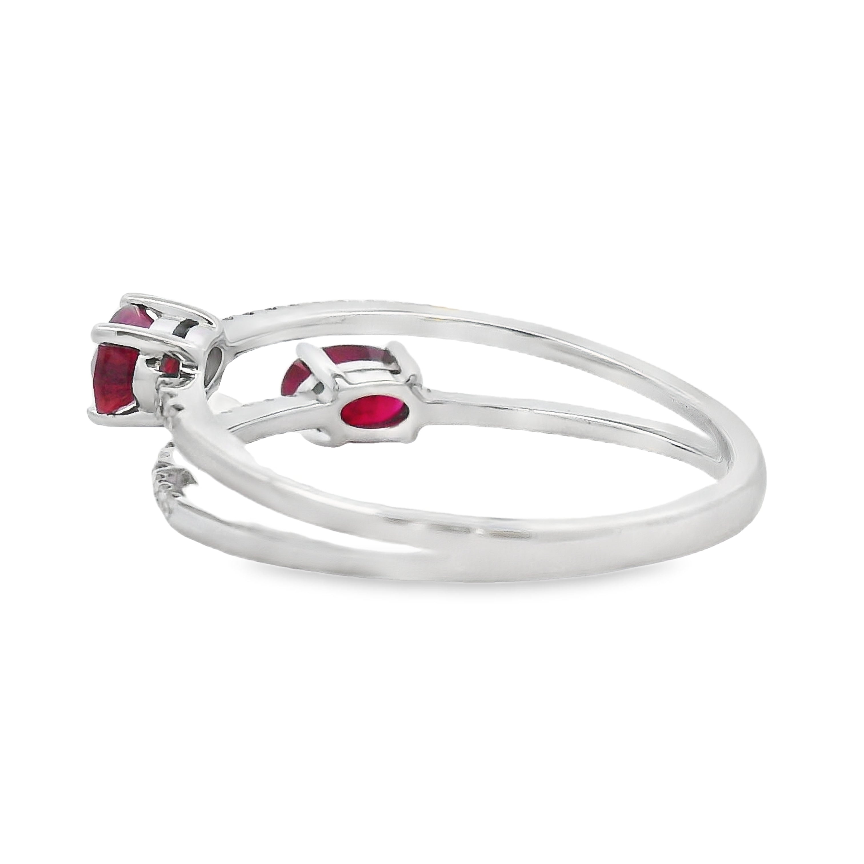 .73ct Ruby Diamond Ring 14KT White Gold on sale at MyriadMart